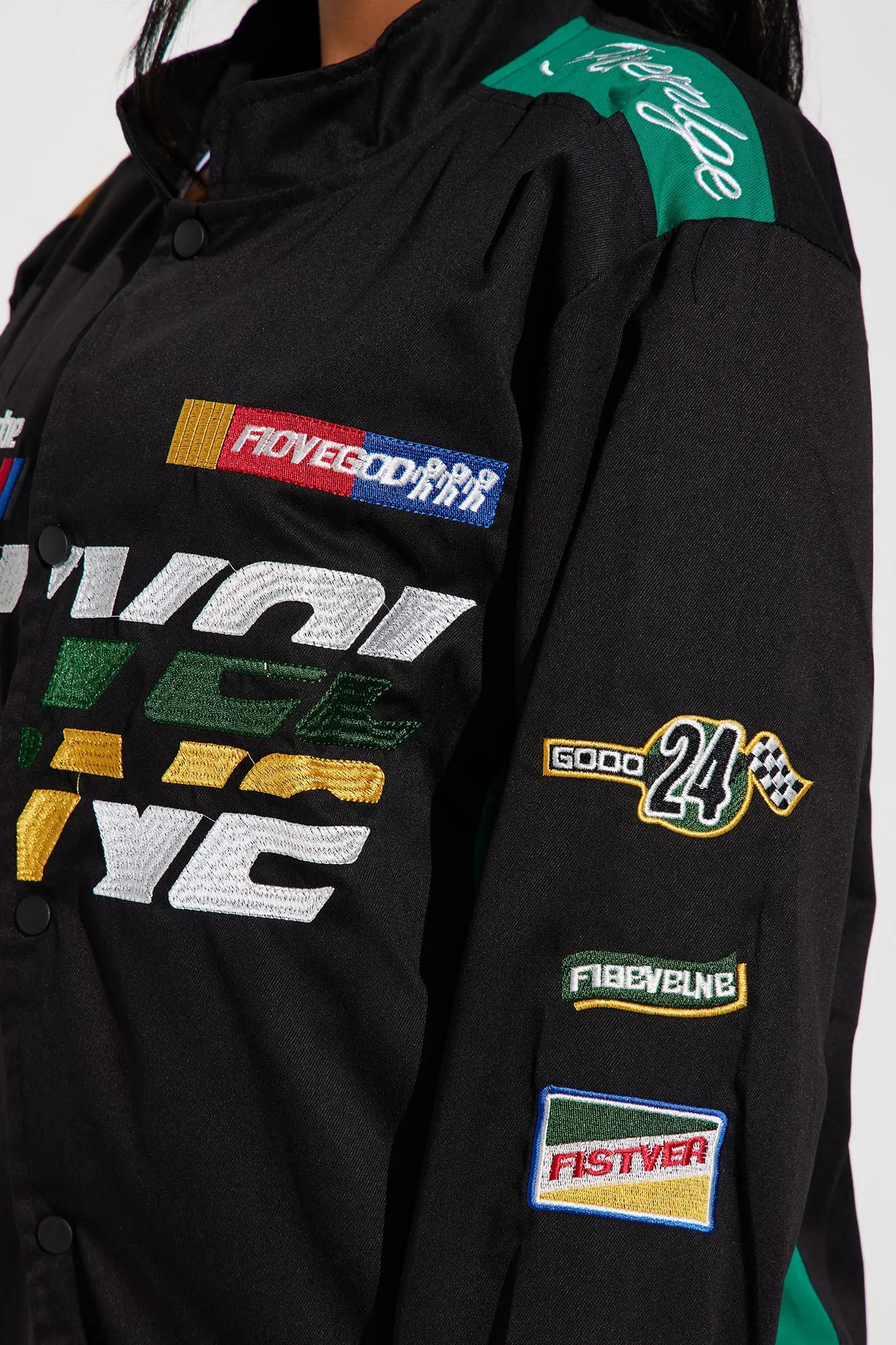 1929 Racer Bomber Jacket - Black/Green