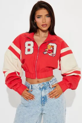 80's Retro Varsity Jacket - Red/combo