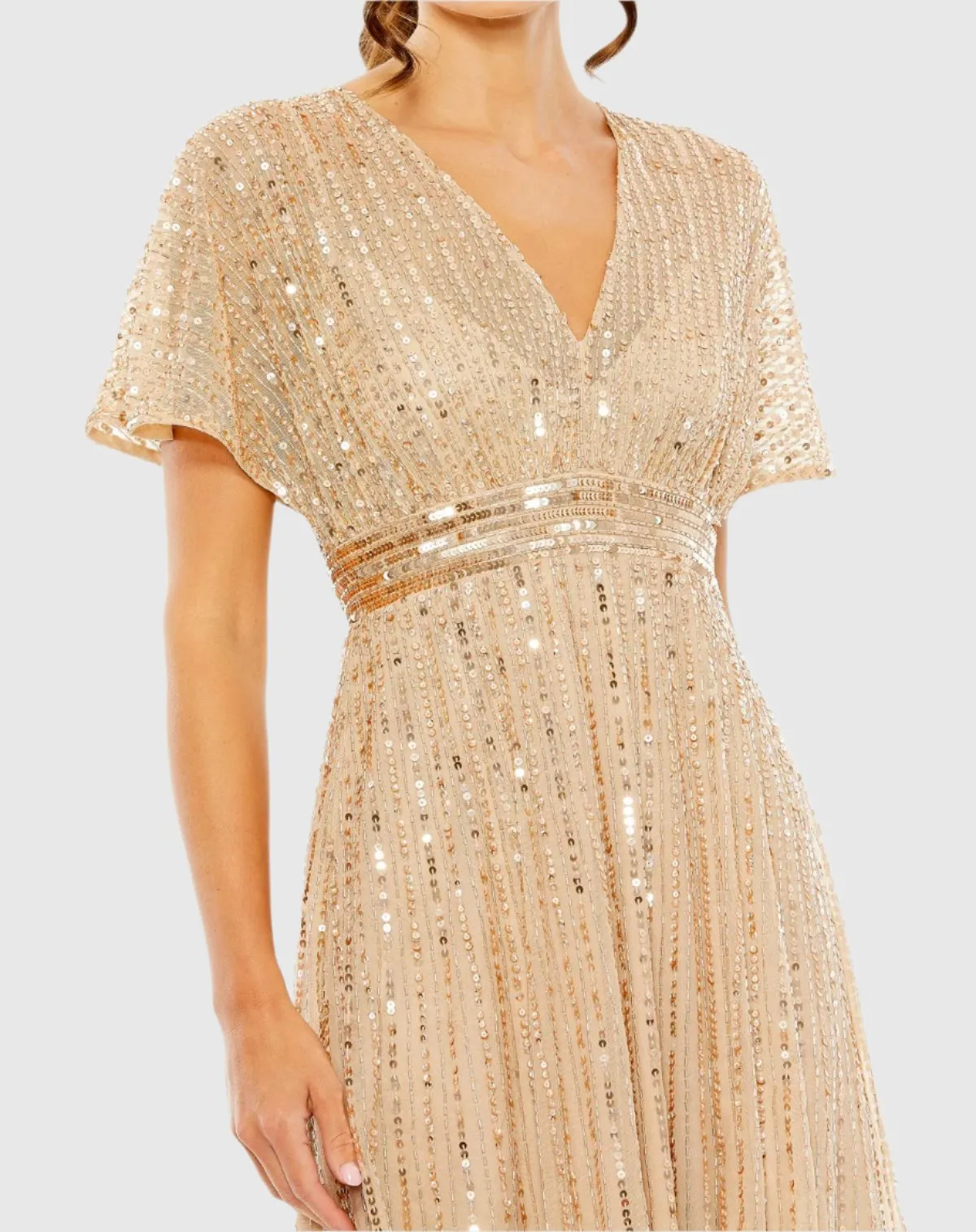 A Line Embellished Short Sleeve Dress