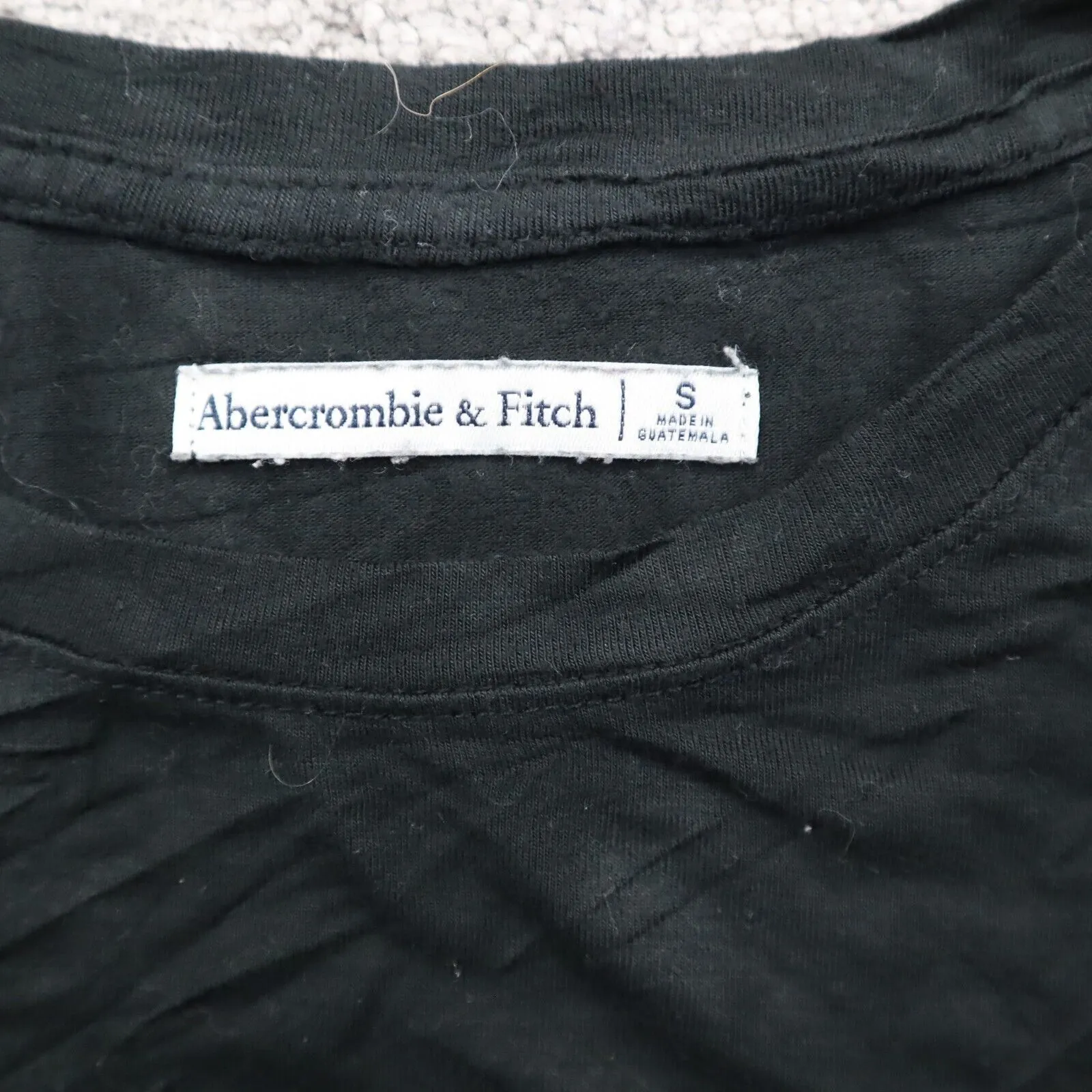 Abercrombie & Fitch Womens Shirt Dress Short Sleeve Round Neck Black Size S