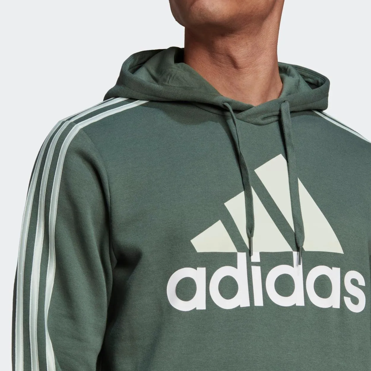 Adidas Adults Essentials Fleece 3-Stripes Logo Hoodie