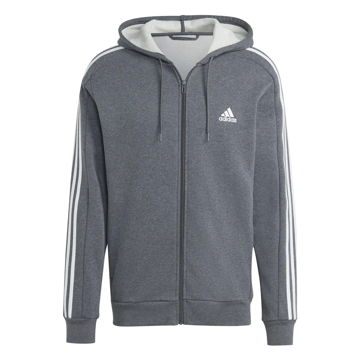 adidas Men's 3-Stripes Fleece Full-Zip Hoodie (Tall)