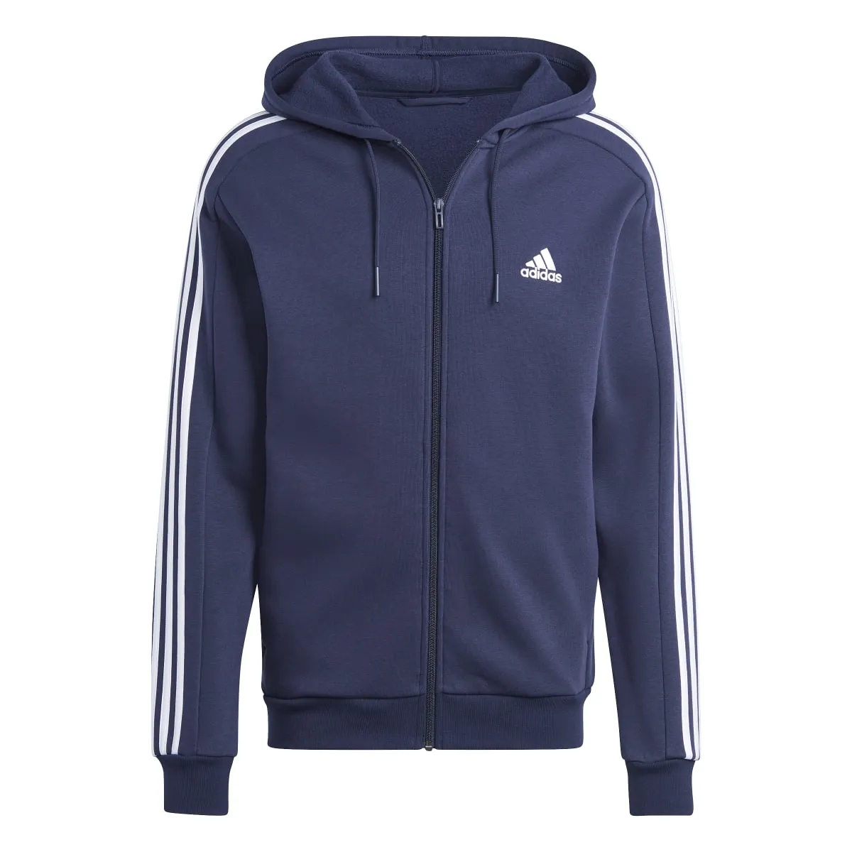 adidas Men's 3-Stripes Fleece Full-Zip Hoodie (Tall)