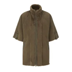 Alan Paine Surrey Ladies Faux Fur Cape - Hazelnut