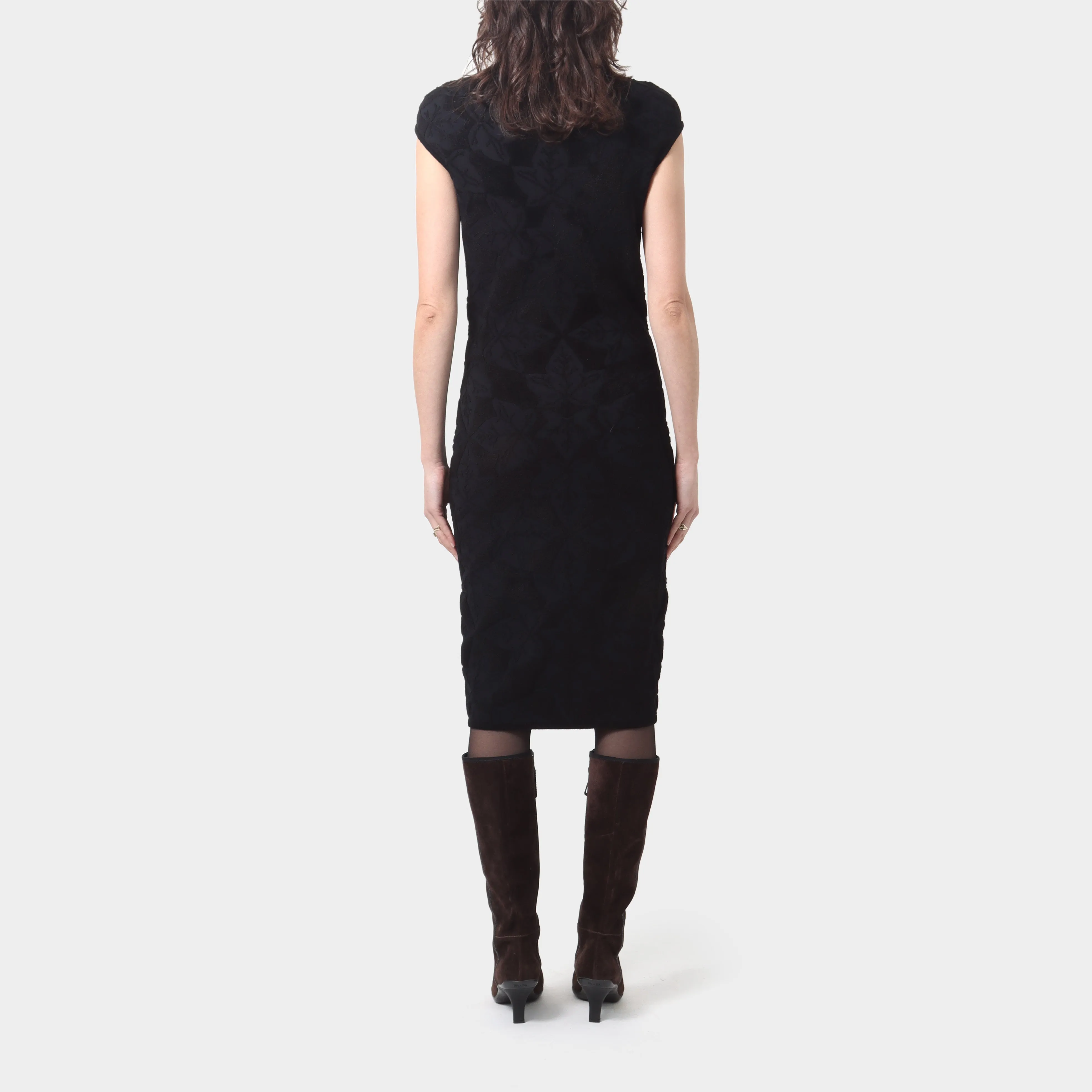 Alexander McQueen Ivy Pattern Stretch Bodycon Dress