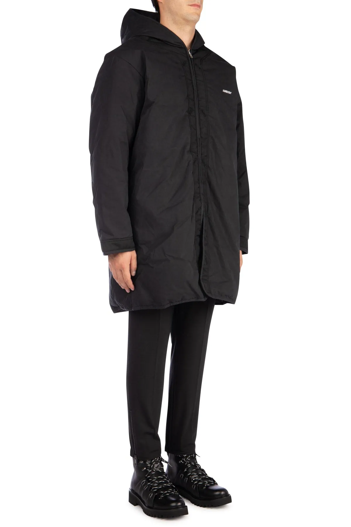 Ambush Hooded Logo Zip-Up Coat