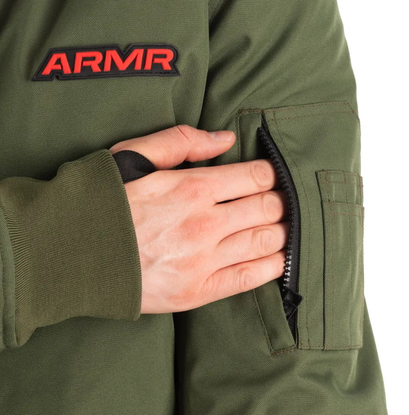 Armr Waterproof Olive Green Bomber Jacket 2.0