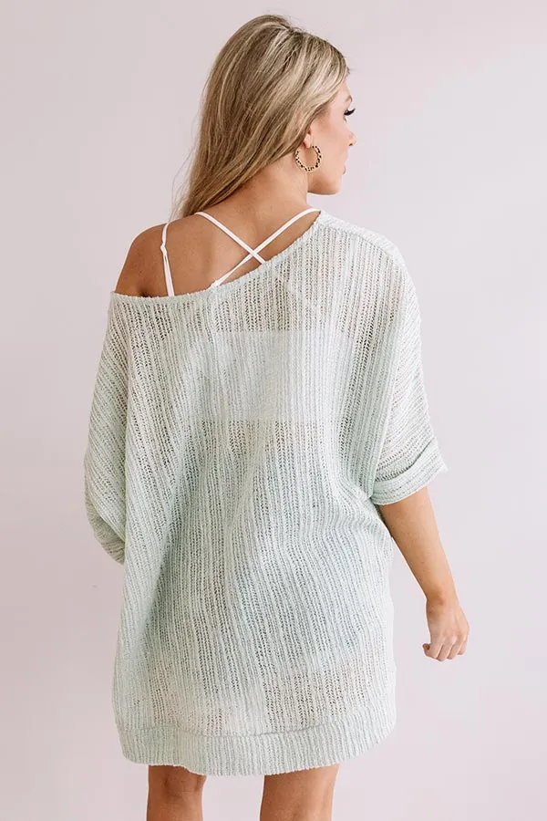 Bali Coast Knit Shift Tunic In Seaglass