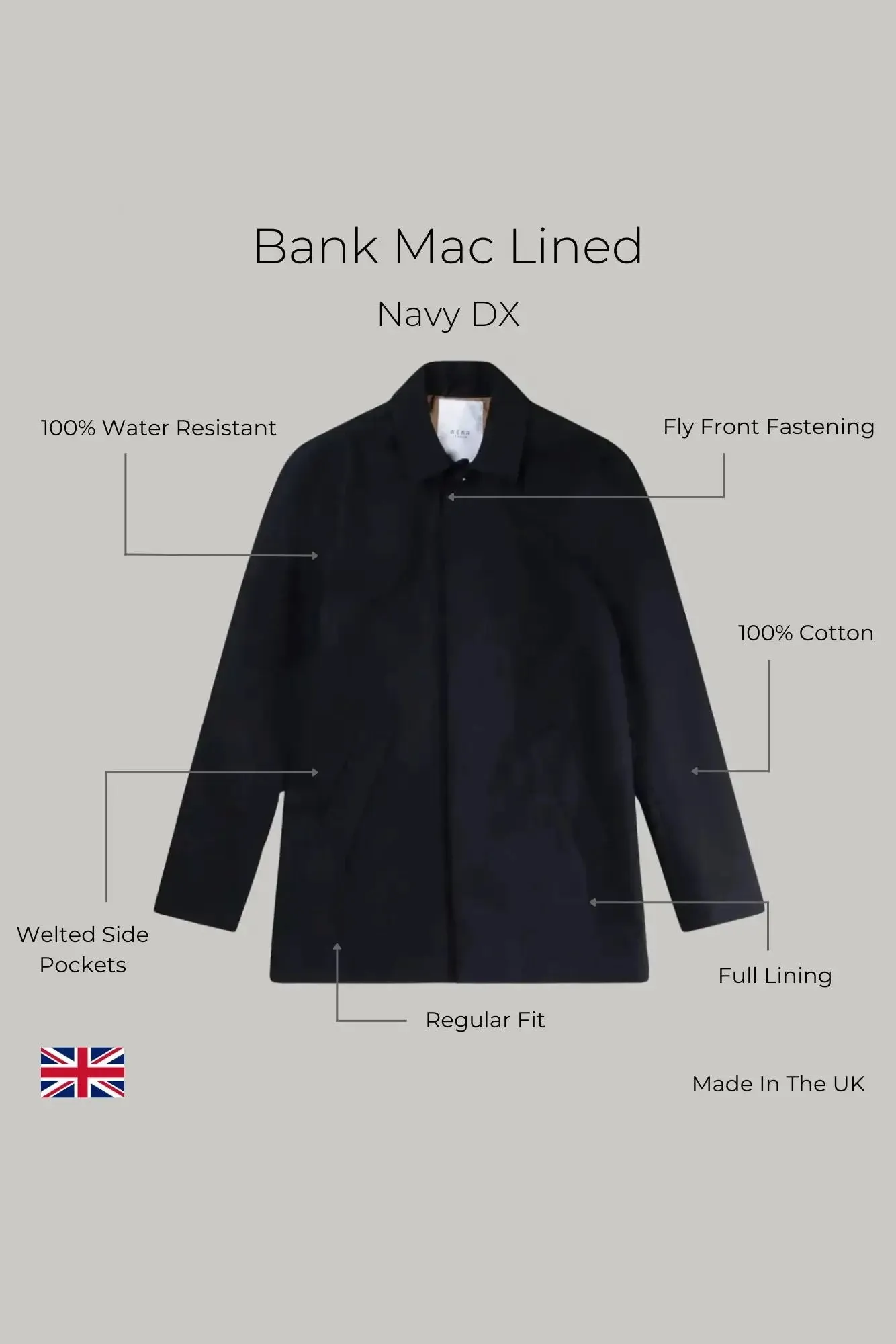 Bank Short Mac Lined  - Navy Dx