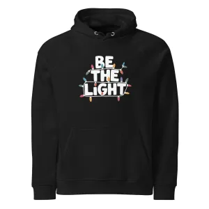 Be The Light White Graphics Men Eco Raglan Hoodie