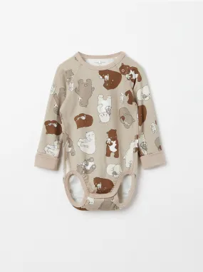 Bear Print Baby Grow