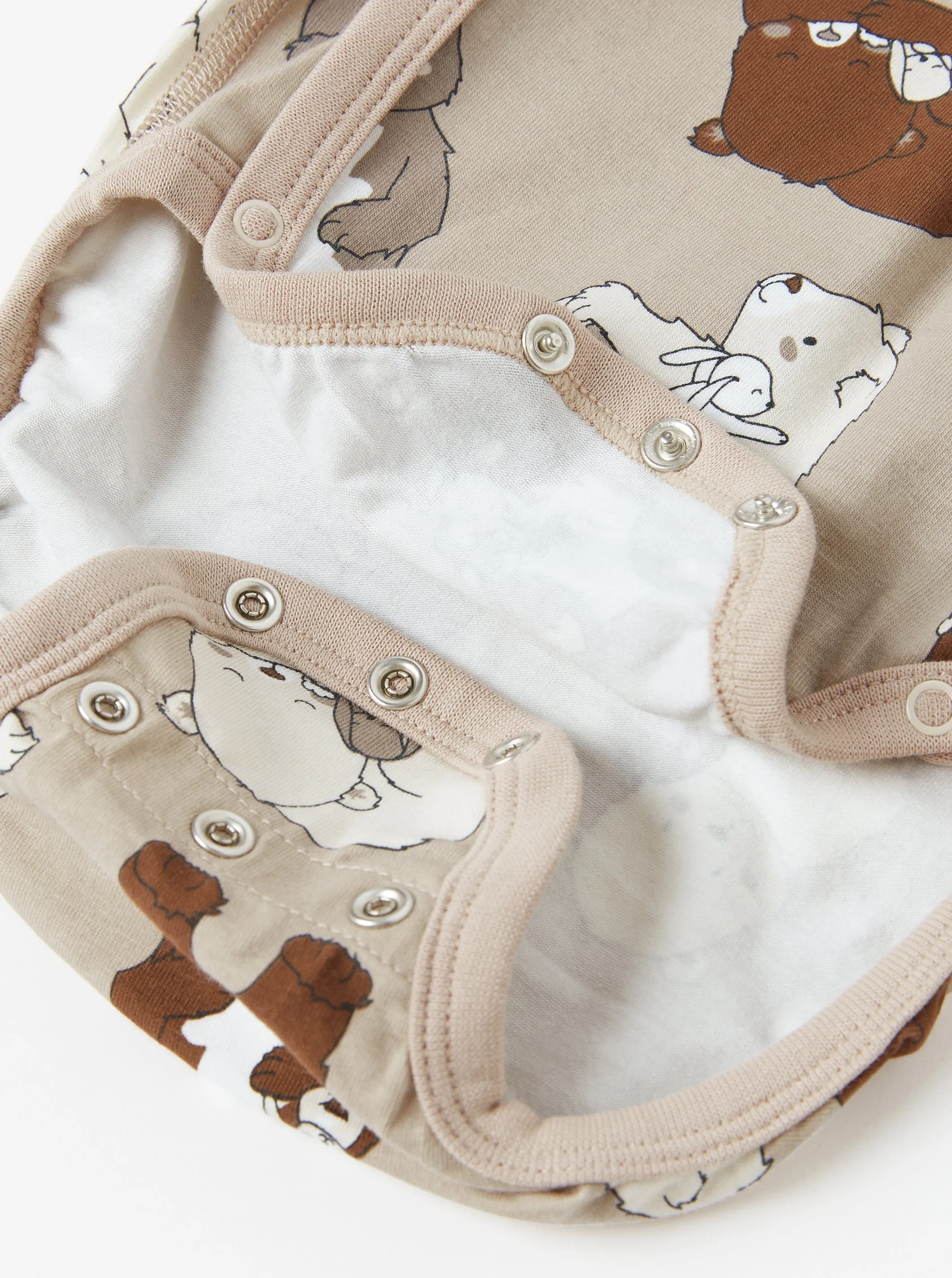 Bear Print Wraparound Baby Grow