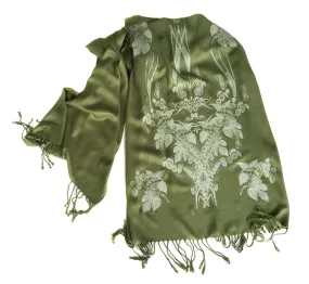 Beer! Hops & Wheat Print Pashmina Scarf