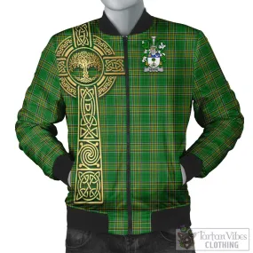 Beirne Irish Clan Tartan Bomber Jacket with Coat of Arms Celtic Tree of Life Style