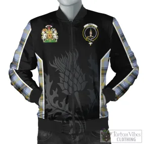 Bell Tartan Bomber Jacket with Family Crest and Scottish Thistle Vibes Sport Style