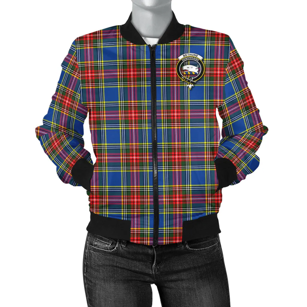 Bethune Tartan Bomber Jacket with Family Crest