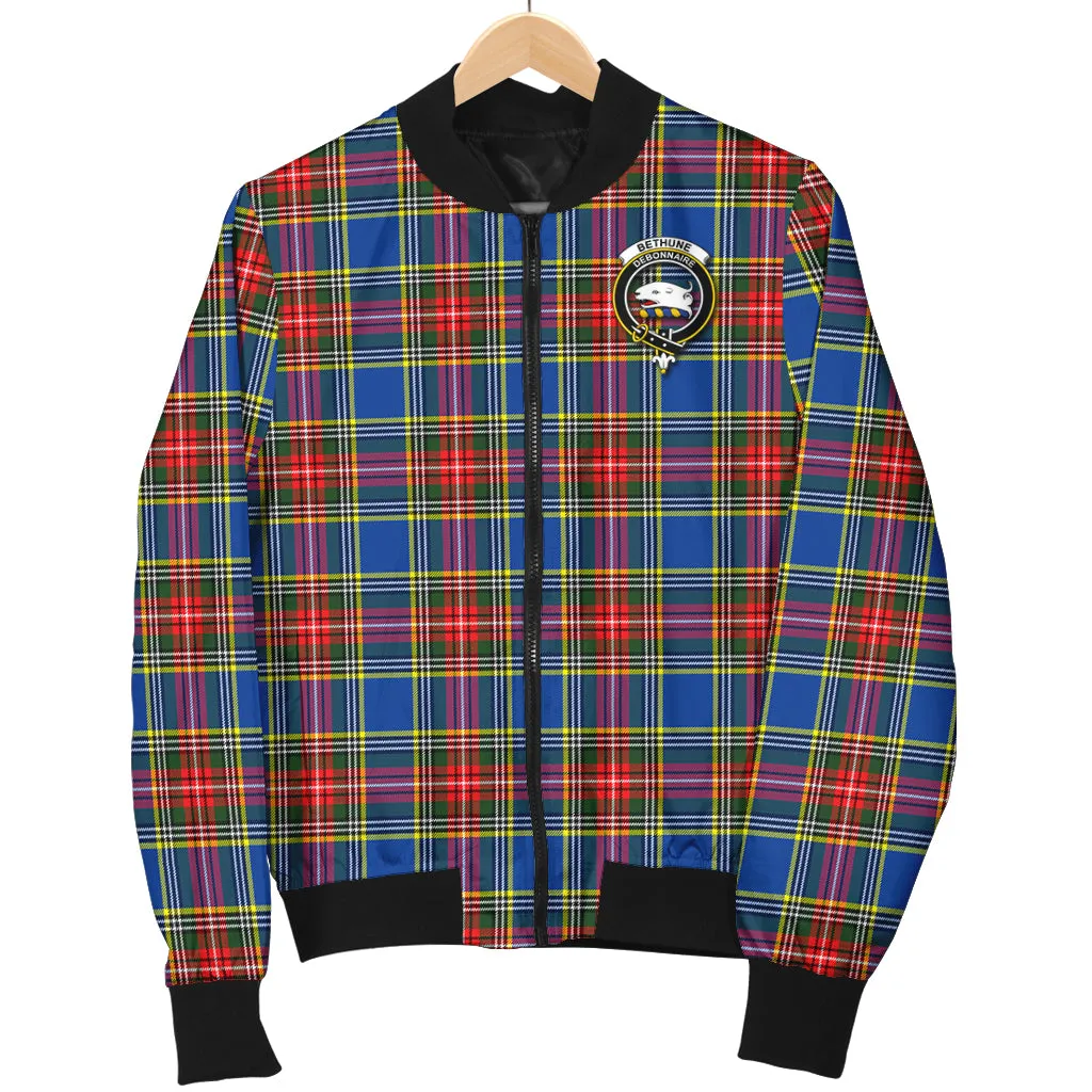 Bethune Tartan Bomber Jacket with Family Crest