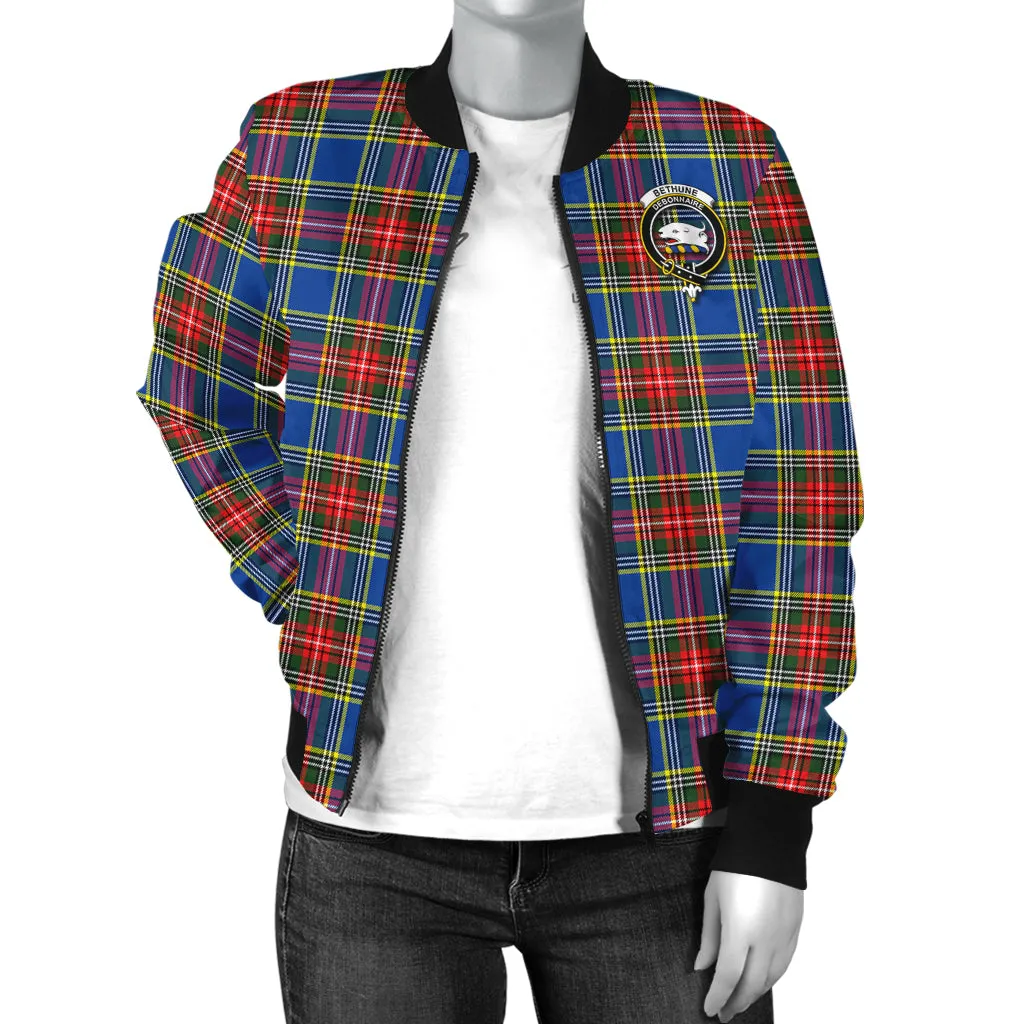 Bethune Tartan Bomber Jacket with Family Crest