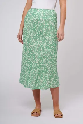 Bias Skirt in Basil Ditsy