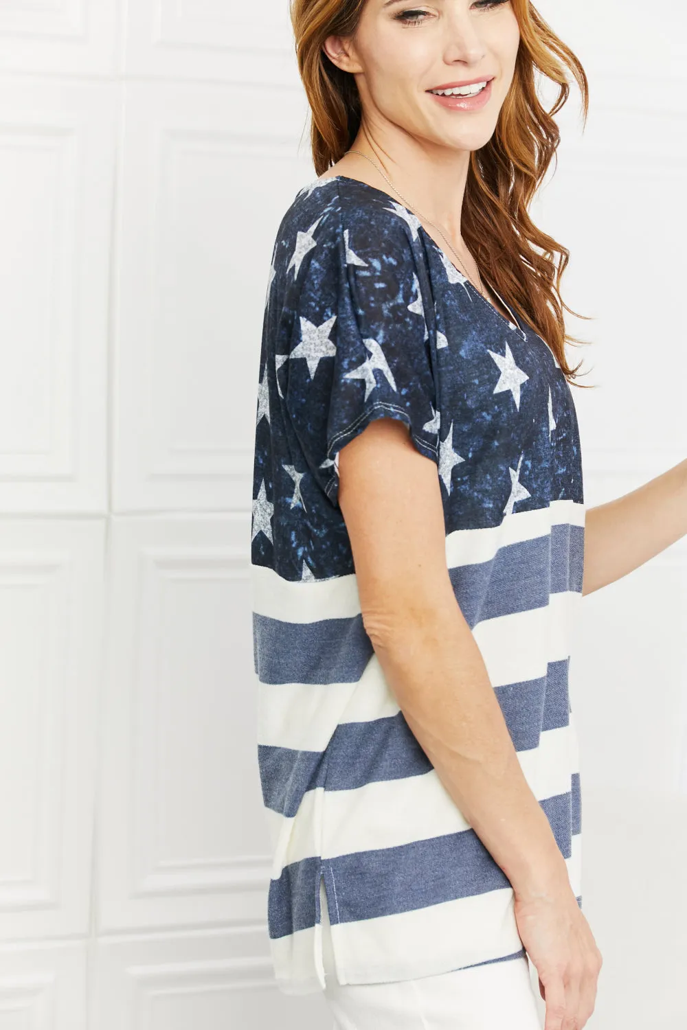 BiBi Stars and Stripes Monochrome V-Neck T-Shirt