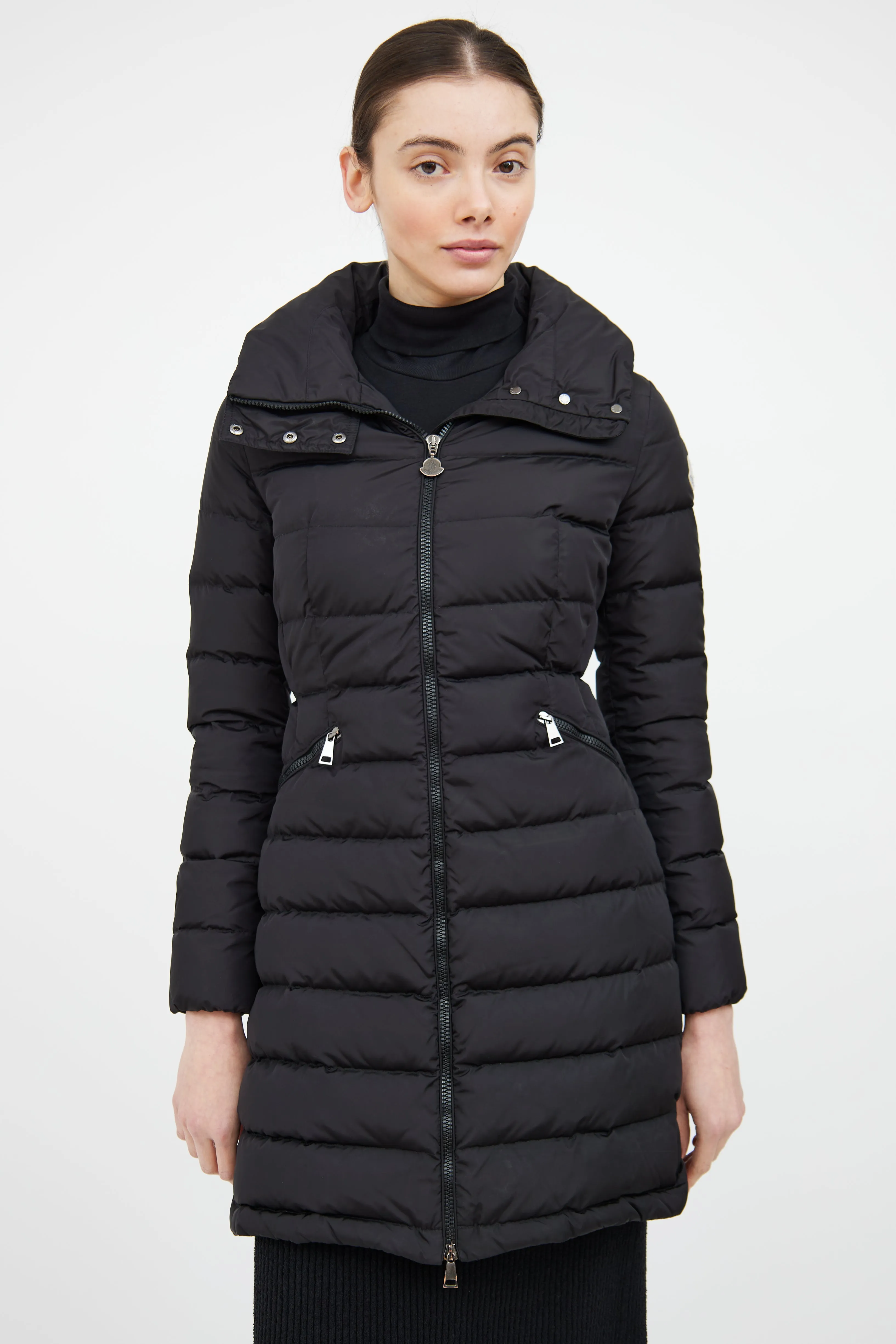 Black Down Flammette Coat