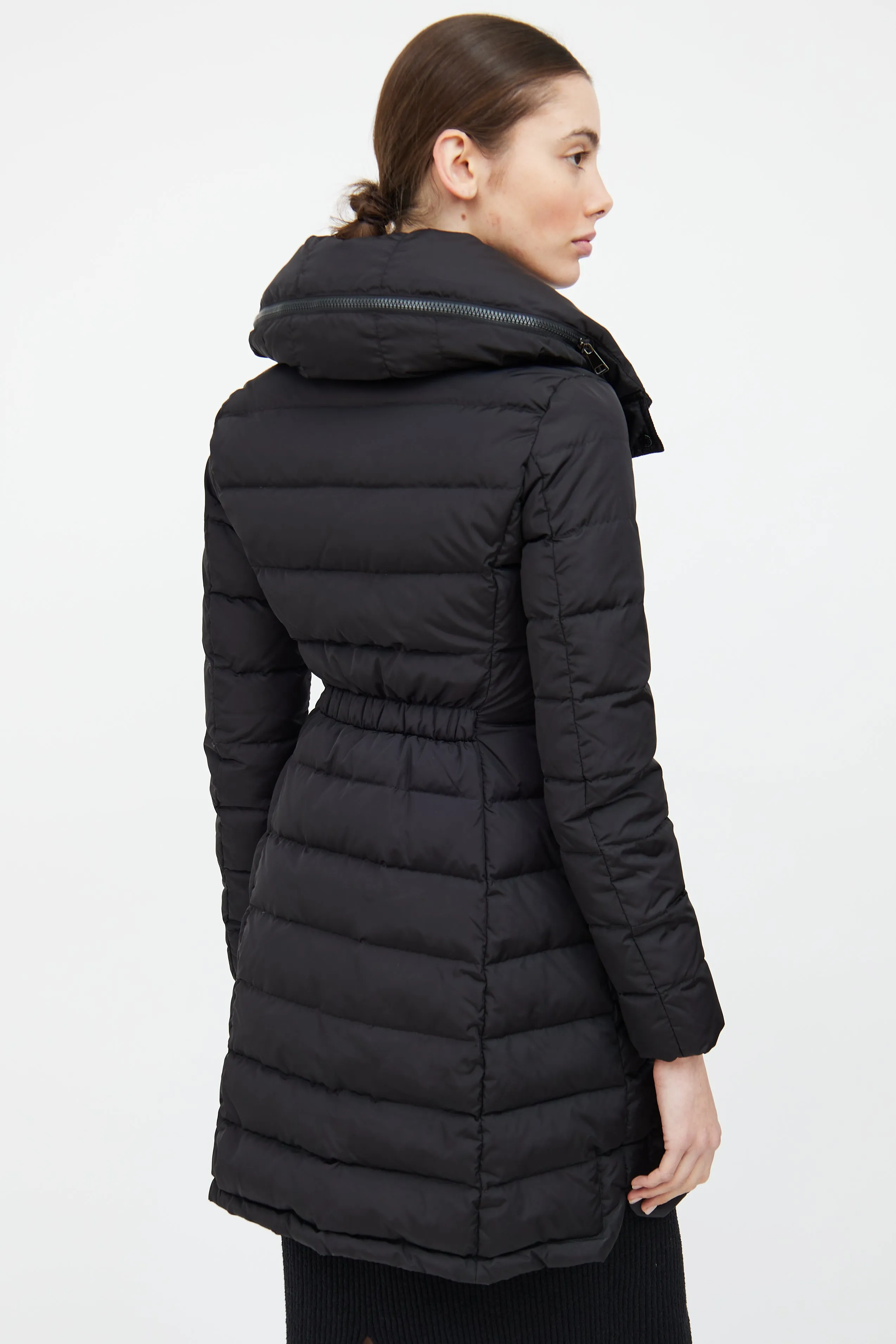 Black Down Flammette Coat