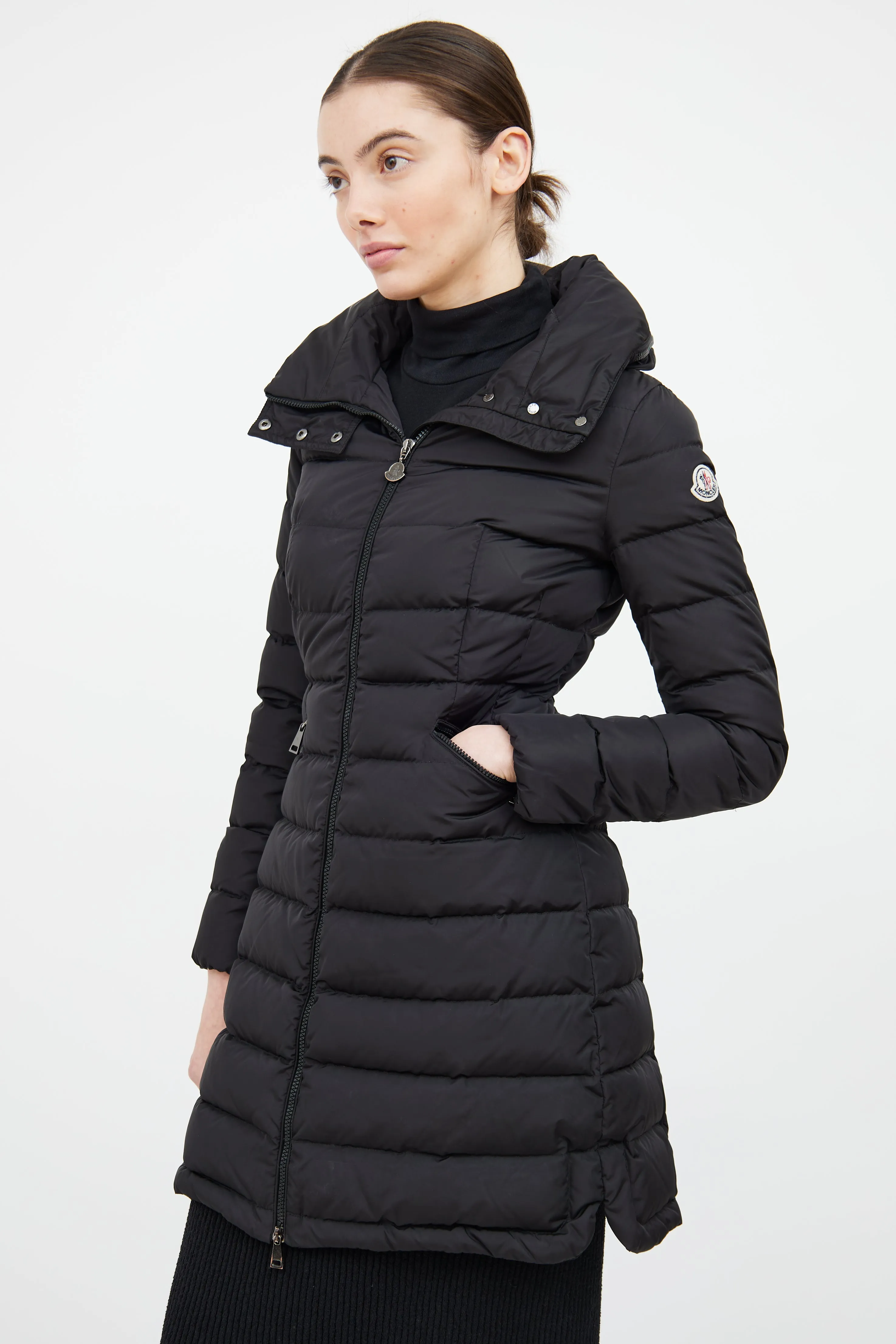 Black Down Flammette Coat