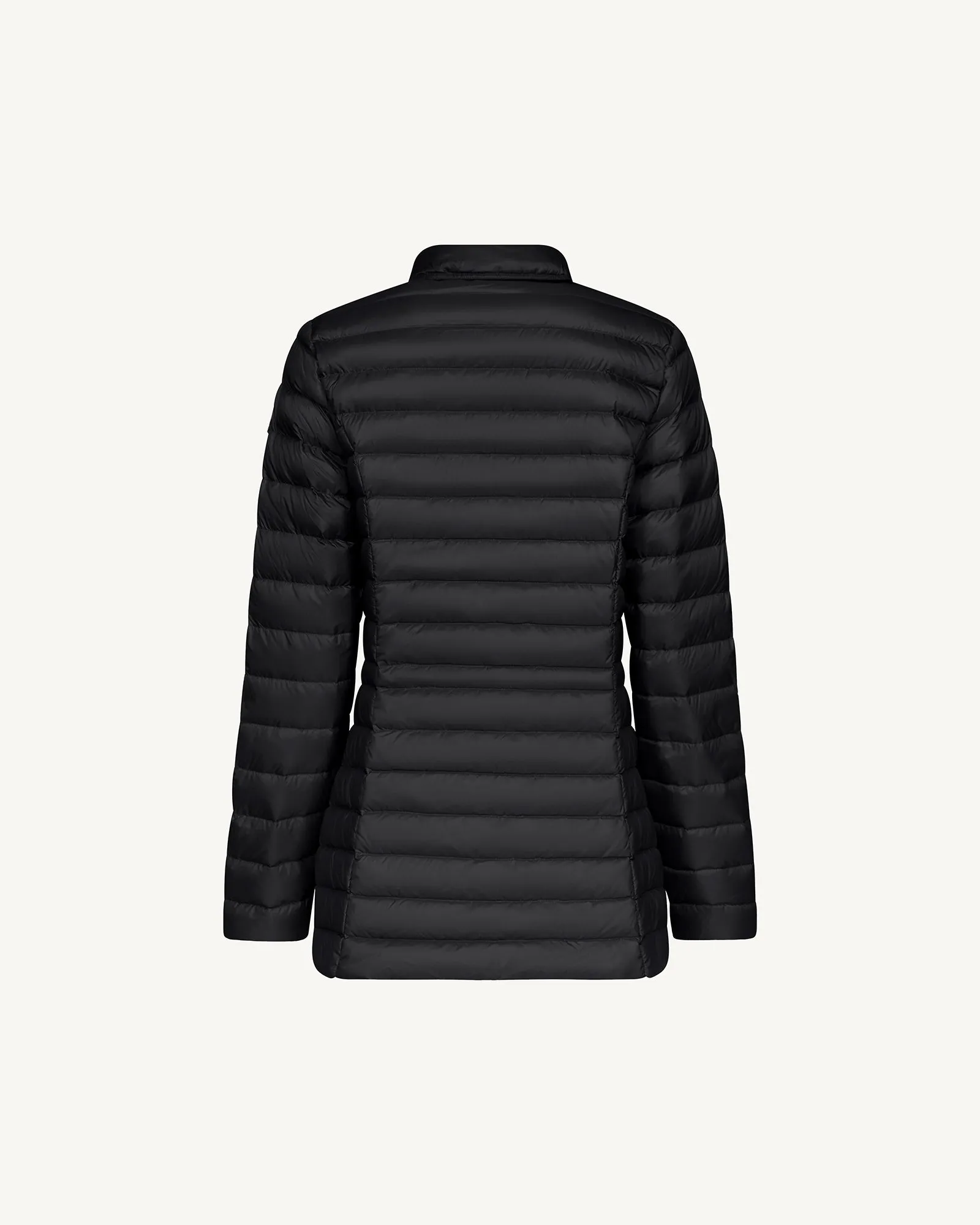 Black Nour 2.0 mid-length hooded puffer jacket