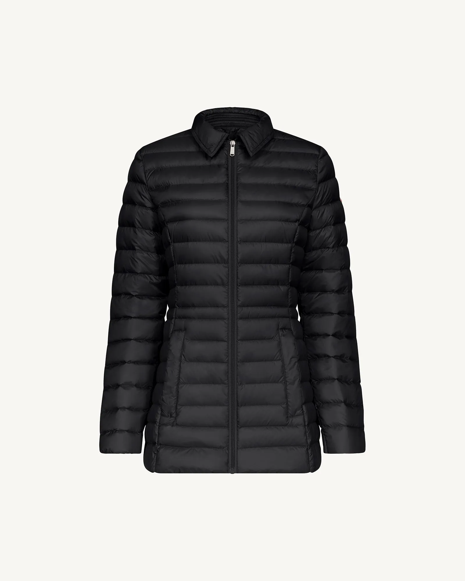 Black Nour 2.0 mid-length hooded puffer jacket