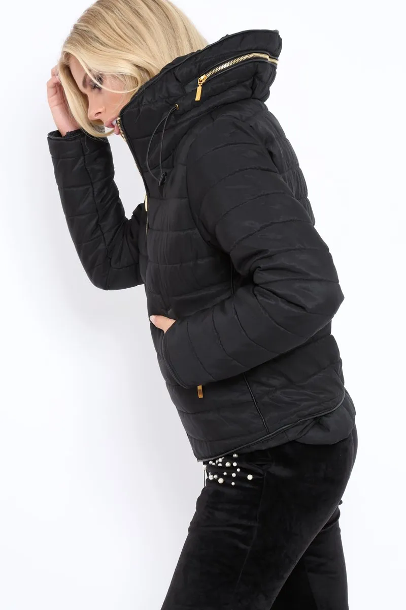 Black Padded Coat - Zara