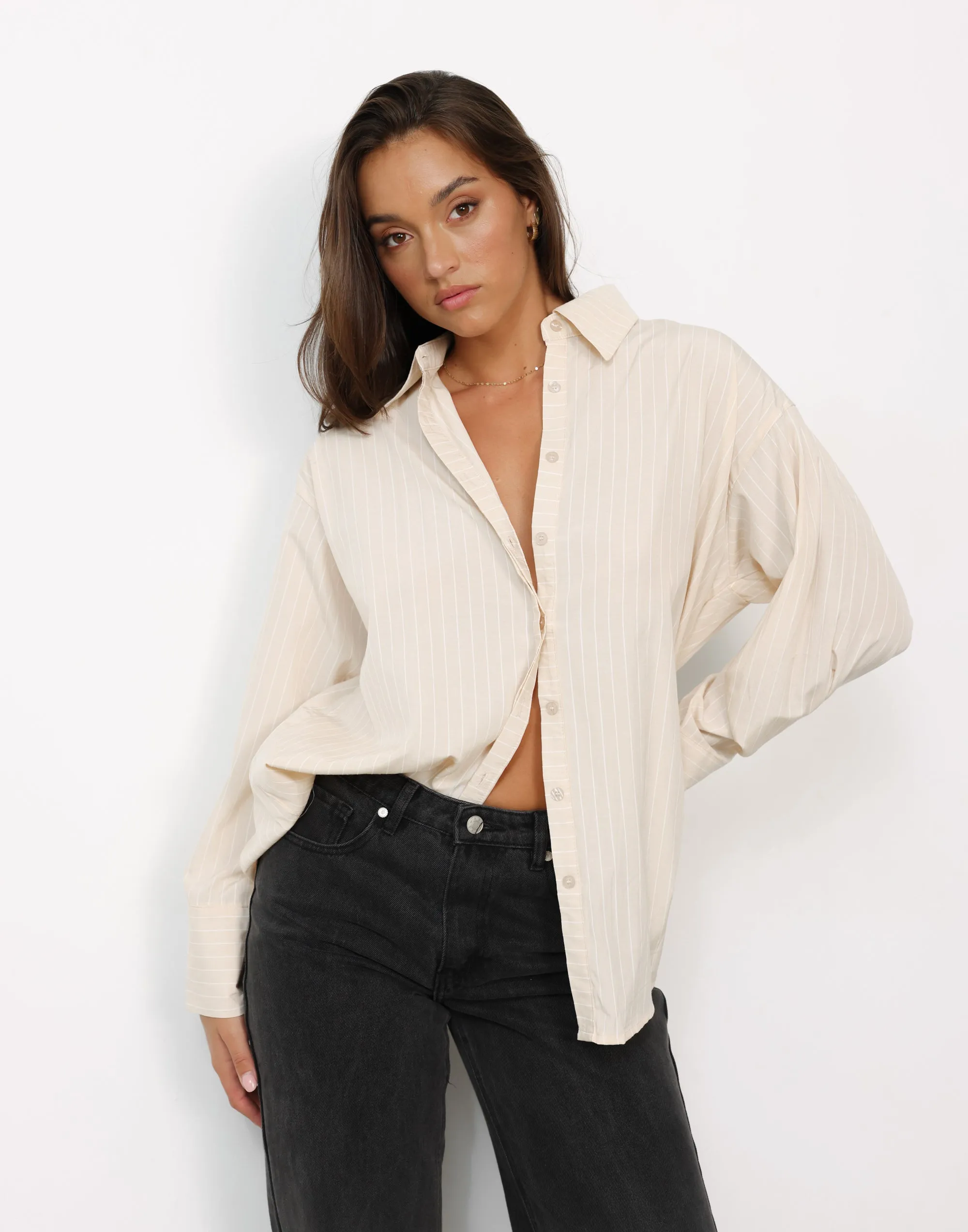 Blanchet Shirt (Almond Pinstripe)