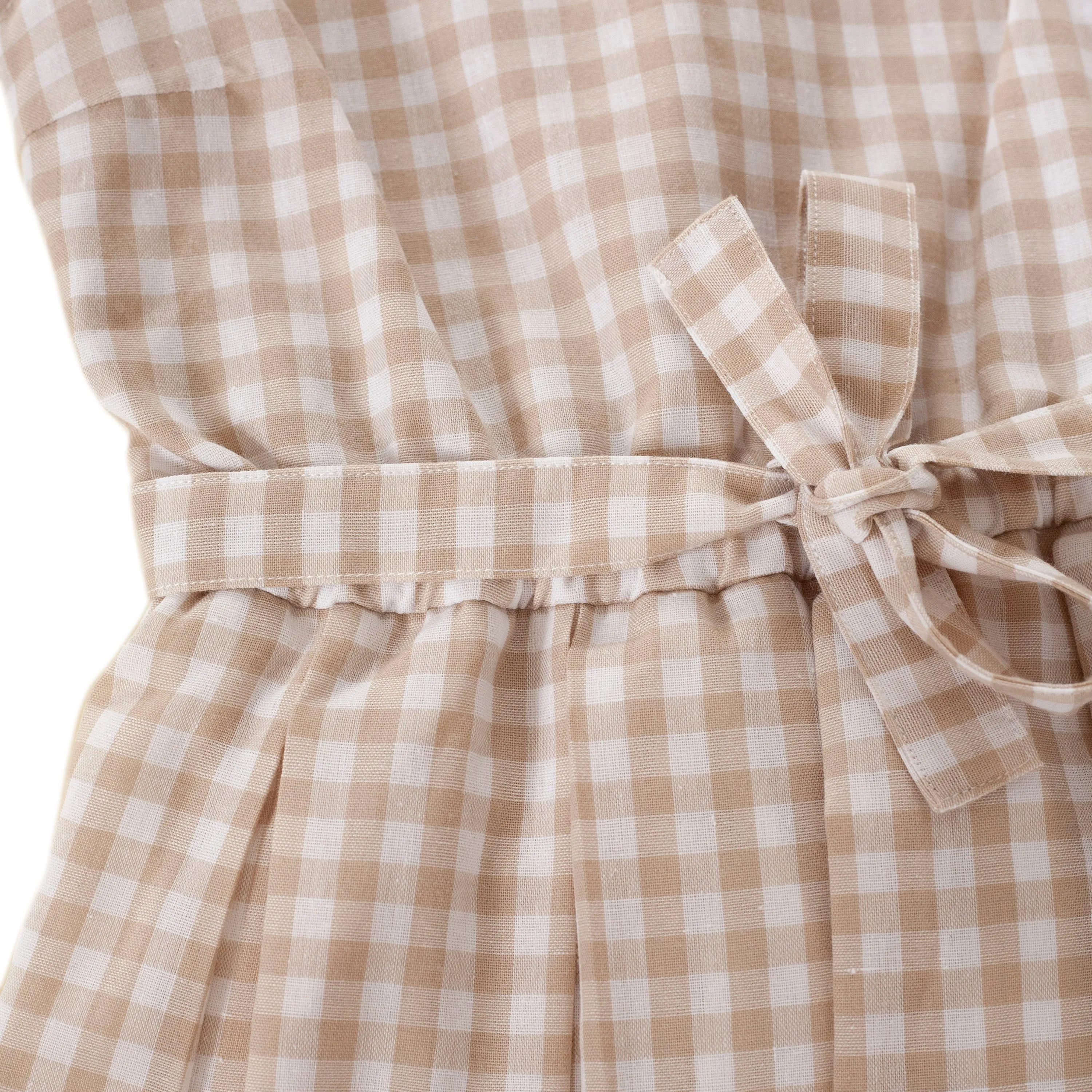 Blaze Dress | Taupe Gingham