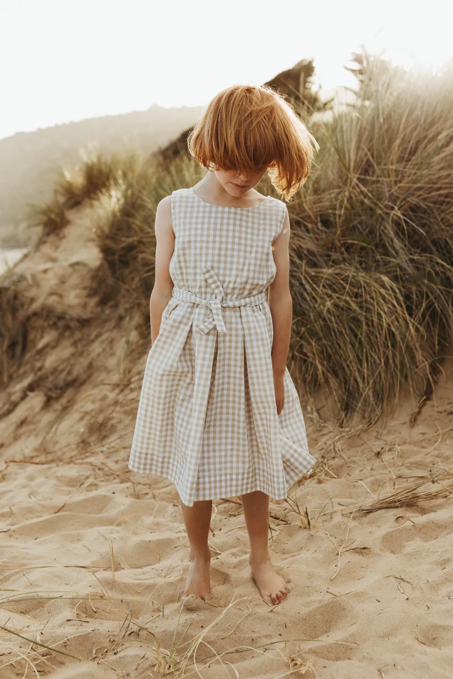 Blaze Dress | Taupe Gingham