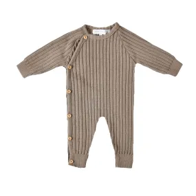 Boys Taupe Knit Jumpsuit | Made in France