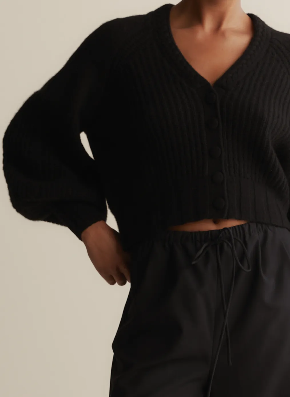 Bronwyn Wool Knit Cardigan | Black | Restock