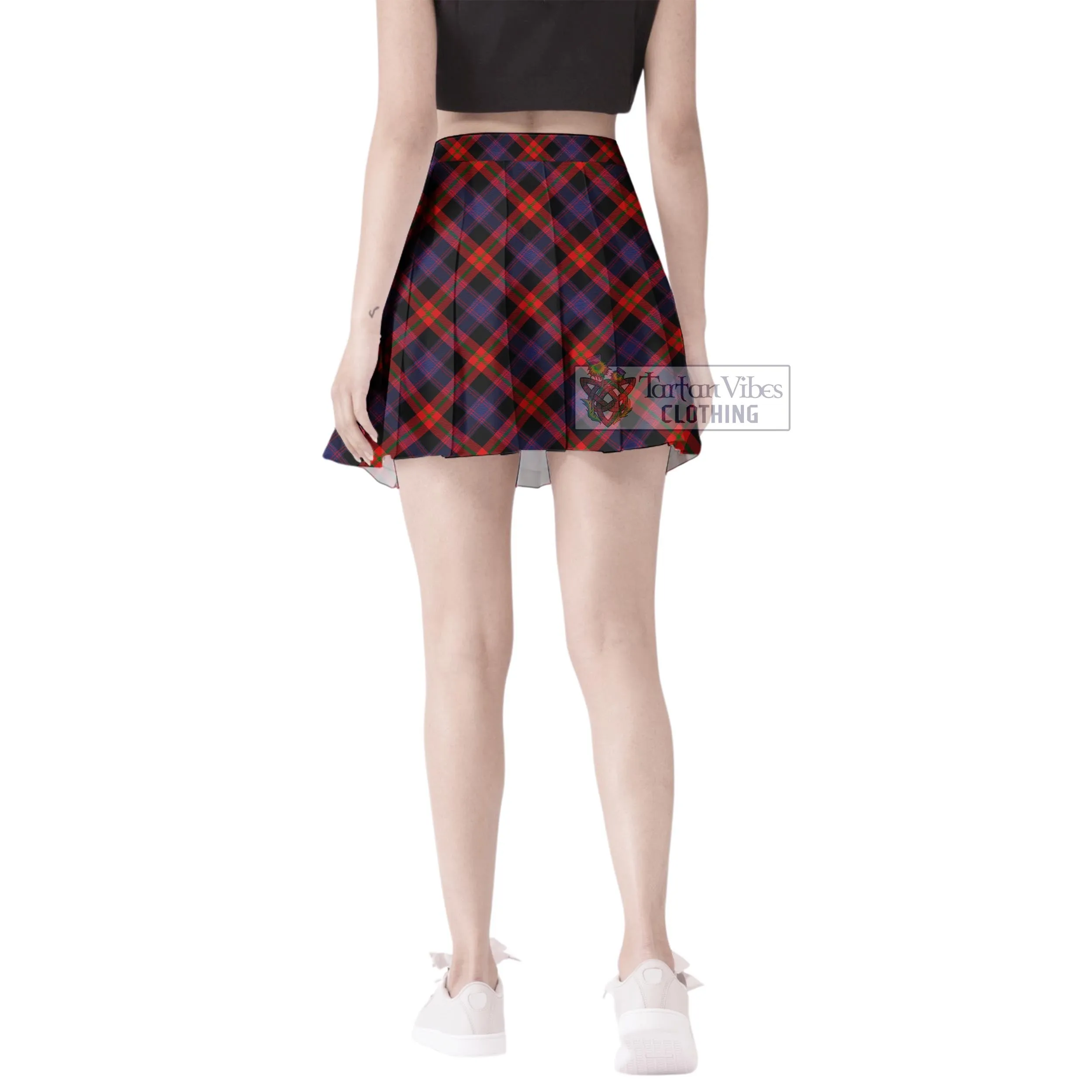 Brown (Broun) Tartan Women's Plated Mini Skirt