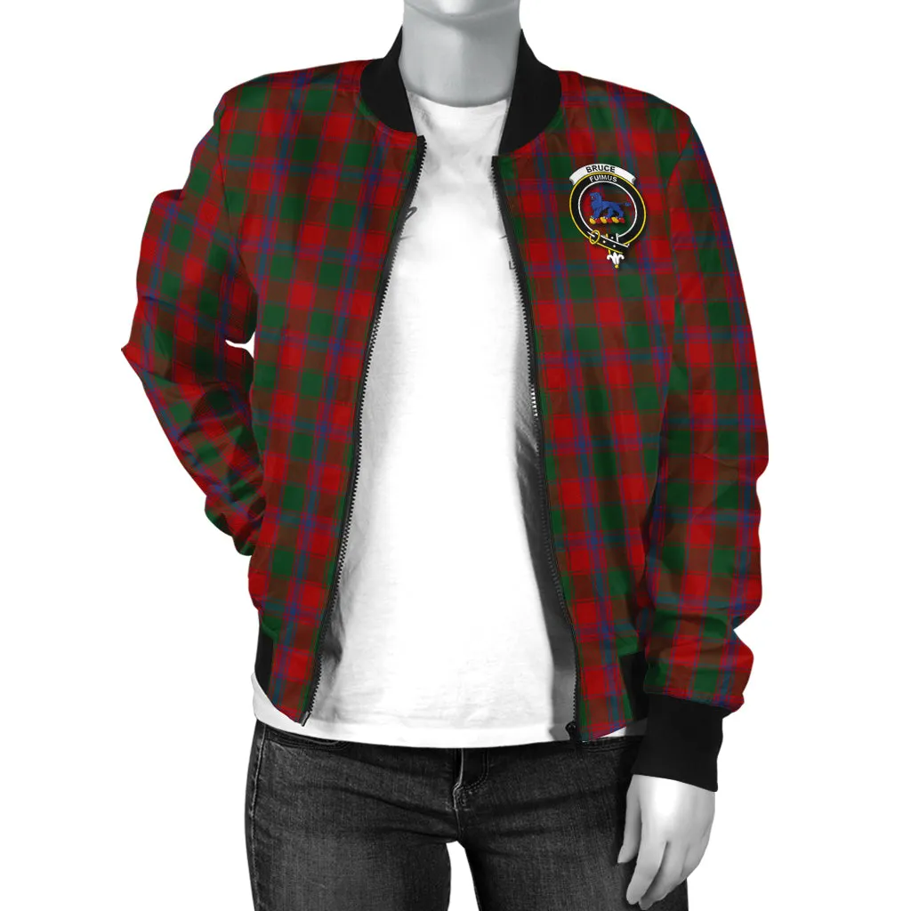 Bruce Old Tartan Bomber Jacket with Family Crest