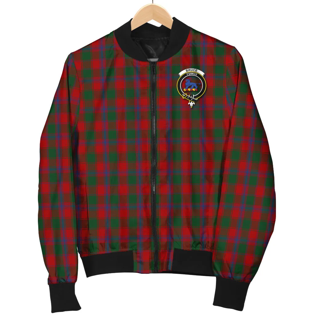 Bruce Old Tartan Bomber Jacket with Family Crest