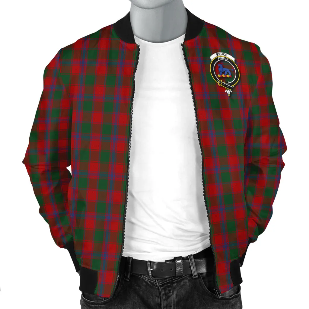 Bruce Old Tartan Bomber Jacket with Family Crest