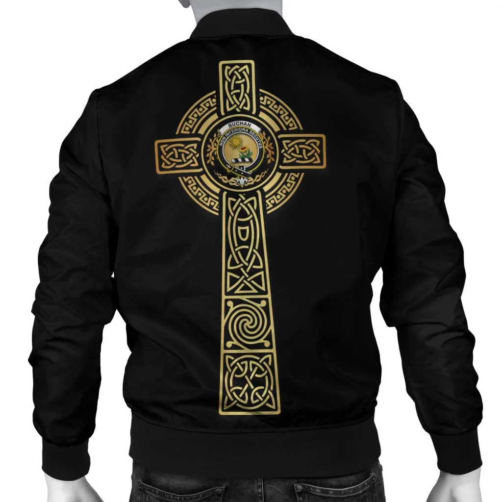 Buchan Clan Bomber Jacket with Golden Celtic Tree Of Life