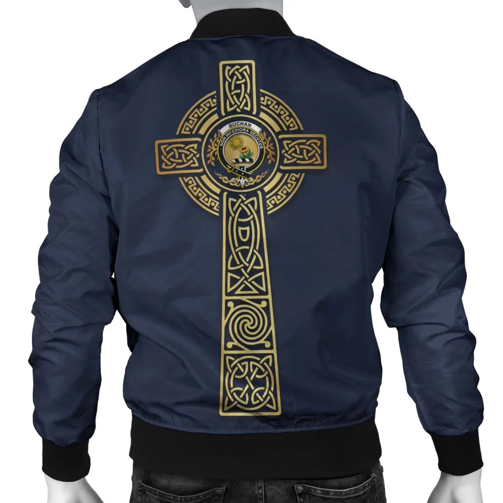 Buchan Clan Bomber Jacket with Golden Celtic Tree Of Life