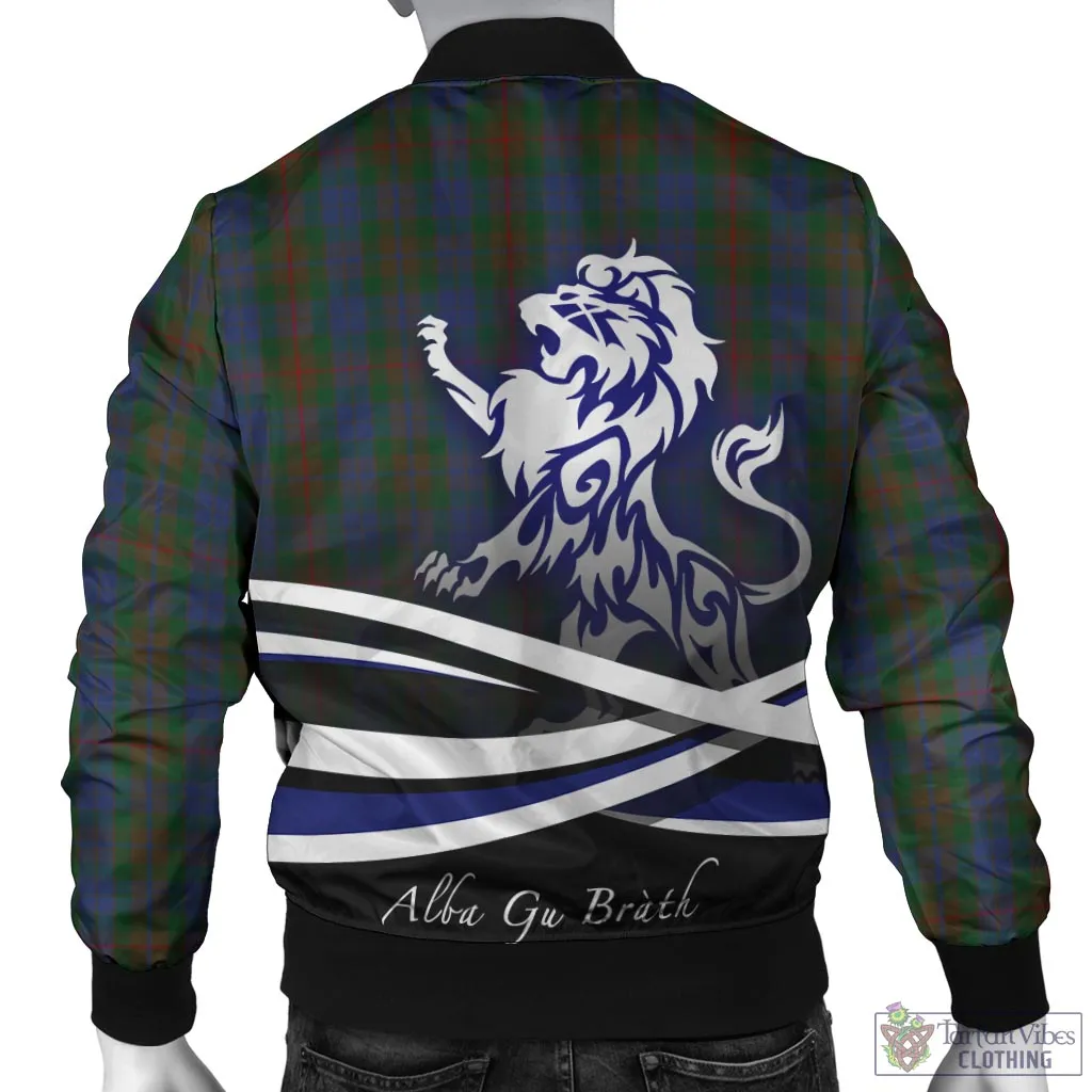 Buchanan Hunting Tartan Bomber Jacket with Alba Gu Brath Regal Lion Emblem