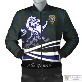 Buchanan Hunting Tartan Bomber Jacket with Alba Gu Brath Regal Lion Emblem