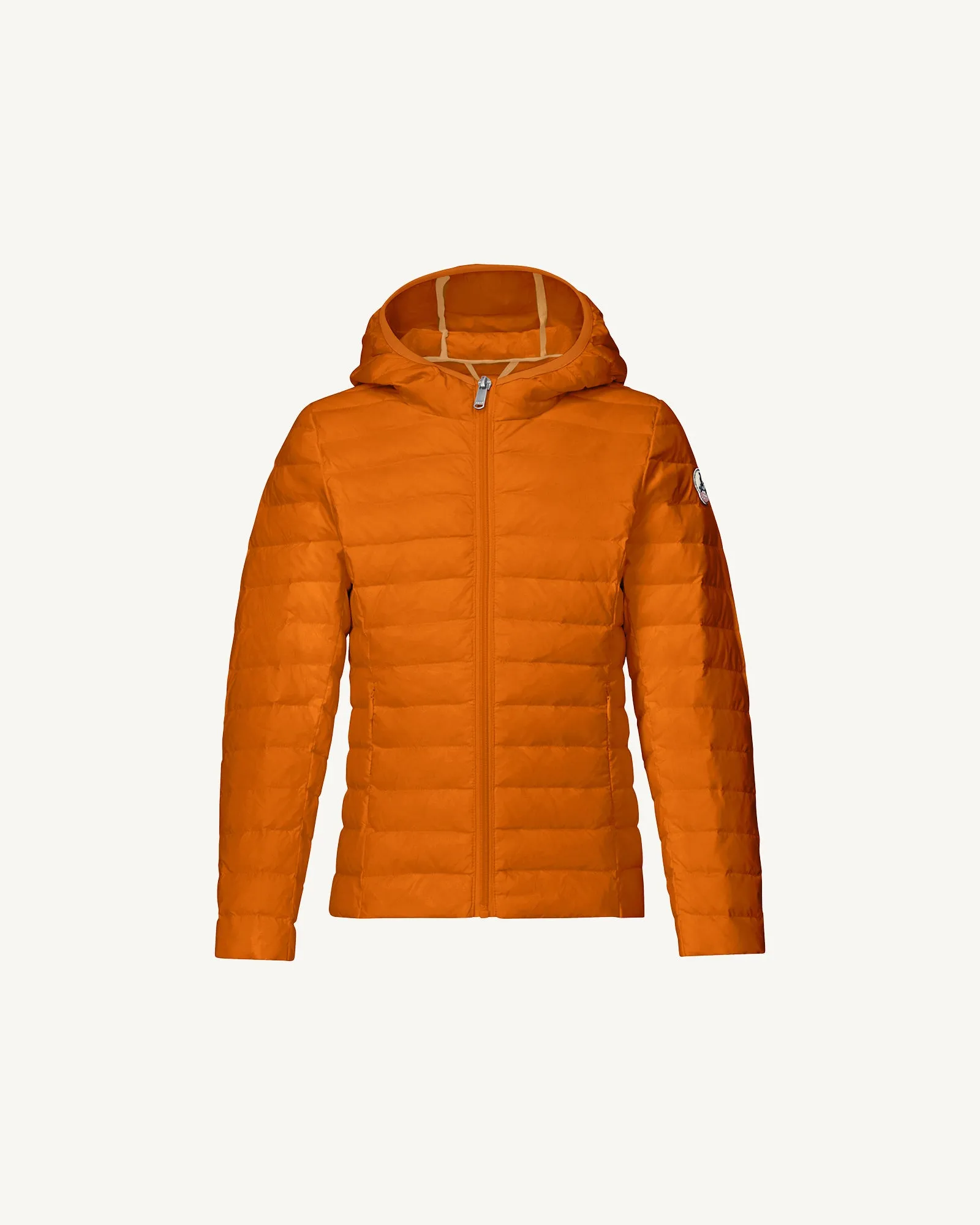 Burnt orange Carla kids' lightweight hooded puffer jacket