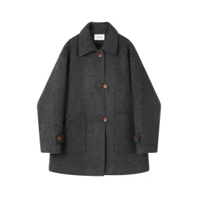 Button Accents Classic Wool Overcoat