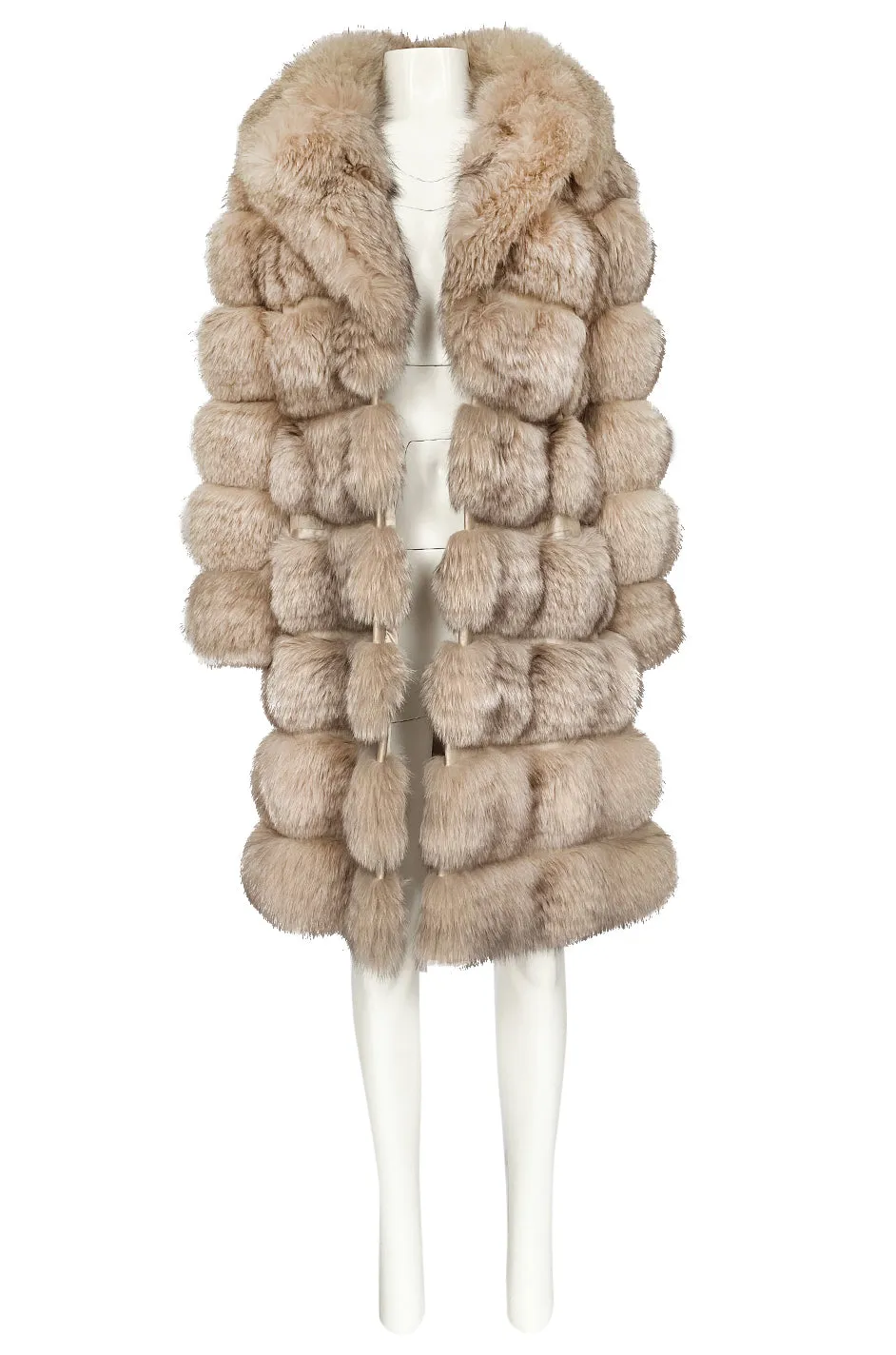 c.1968 Pierre Balmain Convertible Two Length Coyote Fur & Leather Coat