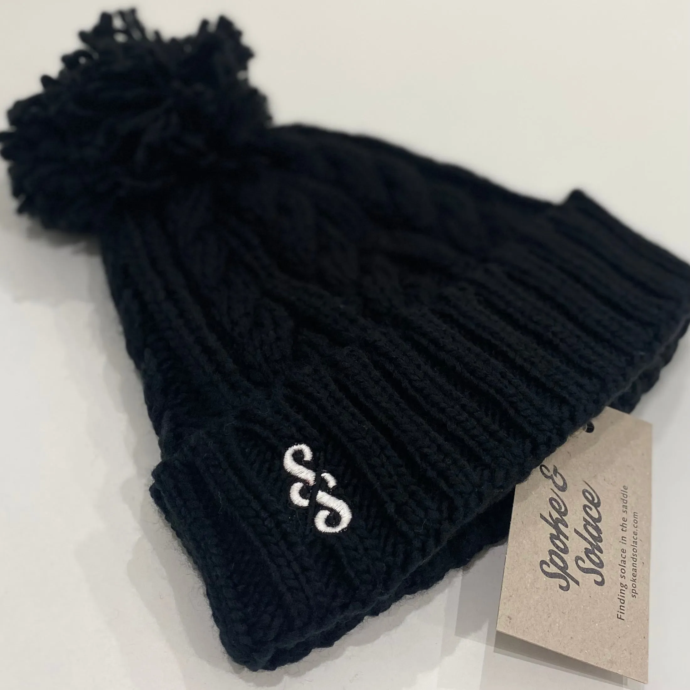 Cable Knit Melange Beanie - Monochrome logo