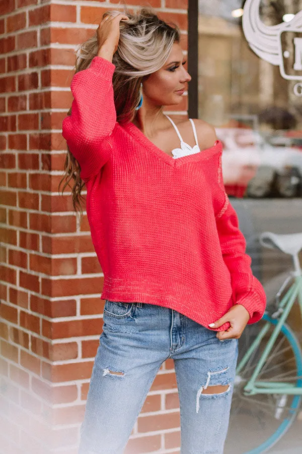 Call Knit A Day Sweater In Neon Pink