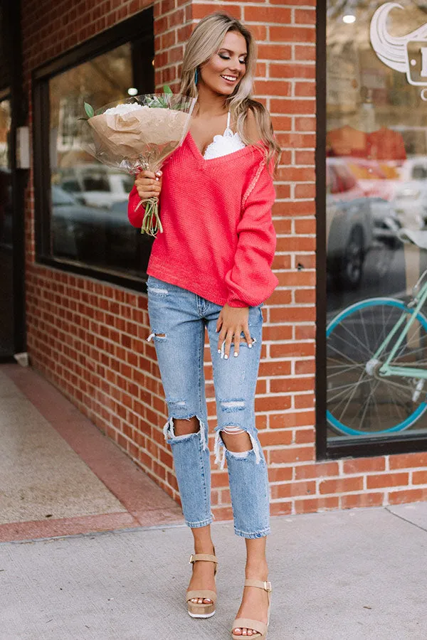 Call Knit A Day Sweater In Neon Pink