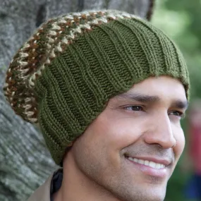 Caron Knit His Tri-Color Hat